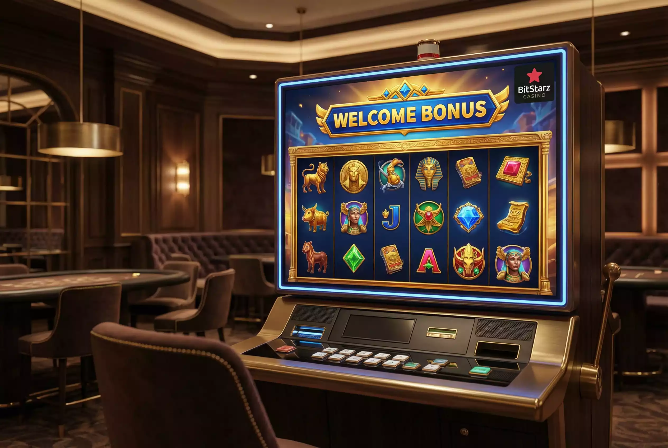 Diverse casino games showcased on a screen